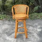 籐編旋轉吧檯椅 高腳椅 人體工學椅背設計 高吧椅 休閒藤椅 工作椅 涼椅