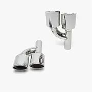Exhaust Tail Pipe For Benz For AMG C63 C65 W204 2008-14 2piece(L+R) Car Chrome-plated Exhaust Systems Muffler Tip Tail Pipe Exhaust Tip(Black)