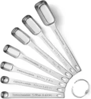 Stainless Steel Measuring Spoons Set for Dry or Liquid - Fits in Spice Jars - Se