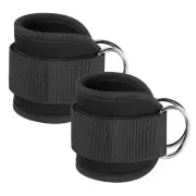 2Pcs Ankle Strap for Cable Machine, Gym Cable Kickback Ankle Wrap, Black
