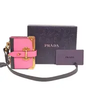 NEW $490 PRADA Pink Saffiano Leather CAHIER NOTEBOOK JOURNAL Keyring Trick CHARM