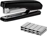 PROMISE FLOURISH Stapler Set with Staple Remover and 1000 Staples, Jam Free Stapler (Black)