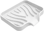 Grifito Silicone Soap Dish, Self Draining Drainage Openings Silicone Shower Soap Dish, Soap Holder for Travel Soap Container for Shower Kitchen Bathroom Hotel (White)