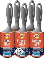 Scotch-Brite 836RS-95-5CPA Lint Roller Combo Pack, 5-Rollers, 95-Sheets/Roller (475 Sheets Total), Green