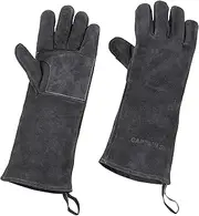 キャプテンスタッグ(CAPTAIN STAG) Captain Stag UG-3280 Outdoor Camping BBQ Gloves, Long, Leather Gloves, Cowhide Leather, Loop, Black