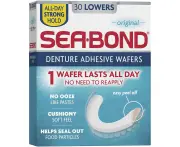 Sea-Bond Secure Denture Adhesive Wafers, All Day Hold, Zinc/Mess Free, Soft Cushion, 30 Count