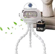 Stroller Fan Rechargeable | Air Cooler Octopus Shaped | Handheld USB Charging Portable Small Fan for Wheelchair Bed Nursery Baby Tent Stroller Car Beach Travel Hospital Desk