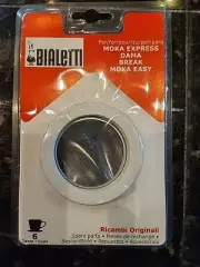 Bialetti Moka Express 6 cup Replacement Filter and 3 Gaskets, White