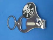 SKULL & CROSSBONES 13 LOGO KEY RING NAIL CLIPPER BOTTLE OPENER #253