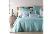 Jenny Mclean Clavo Pompom Blue 3 Piece Coverlet Set | 100% Cotton | Super King
