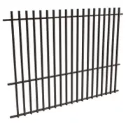 ProtectorAl 2400W x 1800H Satin Black Aluminium Batten Pool Fence Panel with Mid Rail