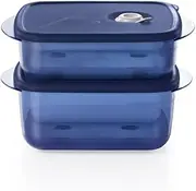 [Tupperware] Vent N Serve 2pc Medium Set Indigo/Mist, Blue