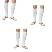 3 Pair White Copper Compression Support Socks 20-30 mmHg Graduated Men's Women's
