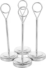 4pcs Stainless Steel Message Card Holder Photo Holders Placecard Holders Menu Card Holder Wedding Sign Stand Card Display Stand Table Stands Table Tent Holder Place Card Holders
