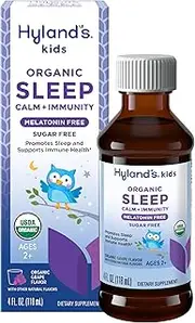 Hyland's Kids - Melatonin-Free Organic Sleep Calm + Immunity Liquid, Sugar-Free, Promotes Sleep & Supports Immune Health, Ages 2+, Grape Flavor, 4 Fl. Oz.