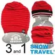 【SNOW TRAVEL】AR-66/紅/超保暖雙面圍脖三用帽/時尚多用