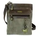 New Chala GEMINI Messenger Crossbody Bag Pleather gift Stone Gray BIRD Vegan