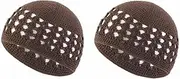 [SHTGOI] Pack of 2 Knitted Kufi Hats Handmade Crochet Hat Cotton Knitted Hat Skull Caps Hair Net Cap Prayer Hat Islam Breathable Beanie Hat for Summer Men and Women