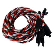 (5) 90CM ~3ft Twisted 20awg Servo Extension Leads Futaba w/ Built In Safety Clip