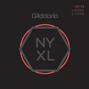 D'Addario NYXL1074 Nickel Wound 8-String Electric Guitar Strings, Light Top - Heavy Bottom, 10-74