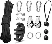 Kayak Anchor Trolley Kit for Kayak, Canoe, Boat, Anchor Wizard Anchor Trolley System with Zig Zag Cleat,32.8 Feet Paracord, Pulleys, Pad Eyes, Snap Hooks, Rigging O Ring, Kayak Accessories