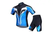 Men's Cycle Jersey Set Breathable Quick-Dry Short Sleeve Biking Shirt with Gel Padded Shorts MTB Bike Cycle Clothing Set