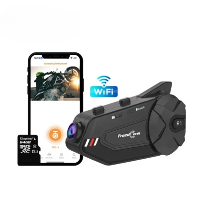 Bluetooth Motorcycle Intercom Helmet Headset Wifi Speaker Headphone Interphone