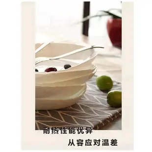 樂美雅餐具碗盤子吃飯碗面碗湯碗創意白玉玻璃西餐盤露特莎款