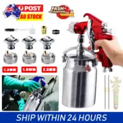 HVLP Spray Gun Kit Gravity Feed Vehicle Car Paint 1.3MM 1.8MM 2MM Nozzle 1000CC