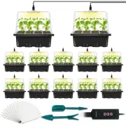 12-Set Seed Starter Tray with Grow Light, Seed Starting Trays Kits with Timin...