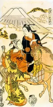 Japanese Art Young Lovers Fuji Mural Ceramic Bath Backsplash Tile #908