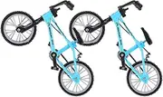 Abaodam 2pcs Tiny Bike Model Double Pole mini Artificial Bike Bicycle mini mini Bicycle Miniature Bike Model Doll House car Model with Brake Accessories Small Bicycle Baby