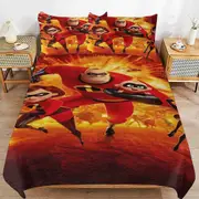 v2799 Bed Sheets Bedding The Incredibles Cartoon Bedding Sets Ultra Soft Skin-Friendly Duvet Cover 3 Piece, Cute Comforter Cover Bed Set for Boys Gir
