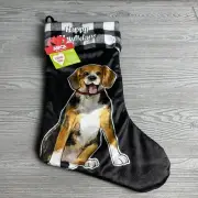 Beagle Happy Howlidays Christmas Dog Holiday Stocking Black/White NWT