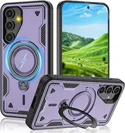 [RUNGOS] 360°Rotatable Ring for Samsung A15 Case Magsafe, with Stand [Strong Magnetic] [Mil-grade 4-Corner Airbag Reinforcement] Armor-grade Shockproof Case for Samsung Galaxy A15 Case Sturdy Cover 2023