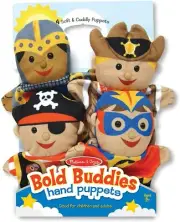 Bold Bud|dies Hand Puppets (Set of 4) - Knight, Pirate, Sheriff, and Superhero