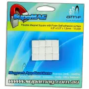 Flexible Magnet with Foam adhesive - 12.7mm x 12.7mm x 1.5mm | 12 per pack
