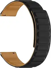 [ONE ECHELON] Quick Release Watch Band Compatible With Armani Exchange Drexler Axt2006 Silicone Magnetic Poppy Replacement Strap (Black)