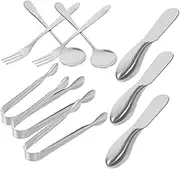 FELTECHELECTR Complete Cheese Knife Fork Spoon Set 14 Piece Set Stainless Steel Cheese Tools