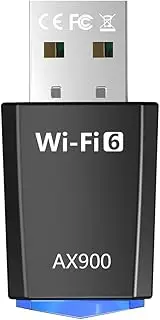 Generic AX900 WiFi6 Smart Network Card 900Mbps Driver-Free Wireless Network Card 2.4G&5GHz WiFi 6 USB Adapter for Laptop Windows 7 10 11