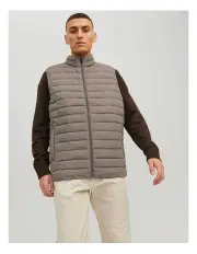 [Jack & Jones Premium] Recycled Puffer Vest in Grey