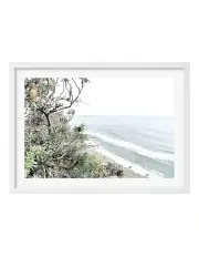 [Profile Australia] Australian Made Wategos Banksia View Art Print A1 Frame in White