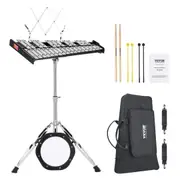 30 Note Glockenspiel Xylophone Bell Kit, Professional Percussion Instrument Set with Mallets, Drum Sticks, Music Stand, 8" Practice Pad, Adjustable Stand and Carrying Bag for Students &