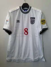 2000 ENGLAND Home S/S No.8 SCHOLES Player Issue EURO 00 jersey shirt FA