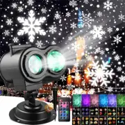16 Pattern LED Christmas Projector Laser Light Snow Landscape Garden Xmas Lamp