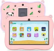 PRITOM Toddler Tablet for Kids, 7 Inch Kids Tablets with WiFi, 32GB ROM, 2GB RAM, Bluetooth, Parental Control, Preloaded Apps, Games, Learning, Educational Kids Tablet with Case, Pink