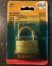 Combination Lock National MR MEMORY Padlock 4-Digit NOS VINTAGE 1997
