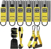 Exercise Bands, Adjustable Pull Up Assistance Bands, Non Slip & Heavy Duty, Fitness Equipment with Ankle Straps for Strength Training, Muscle Building and Hand Strengthening