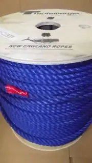 3/8" x 570' 3-strand Stage Rigging Rope, Digital Key Blue Line New England Rope