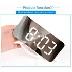 High Tech LED Mirror Alarm Clock with Adjustable Brightness and Vibration